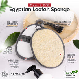 ALMOONI Loofah Sponge Body Scrubber for Men, Gray side view