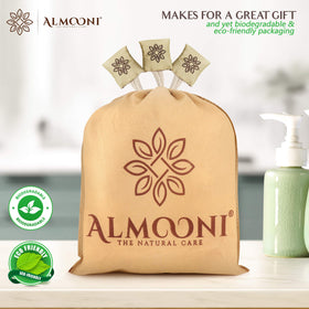 ALMOONI loofah sponges displayed in a bathroom setting