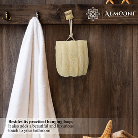 ALMOONI Natural Loofah Body Scrubber 3 Count side view