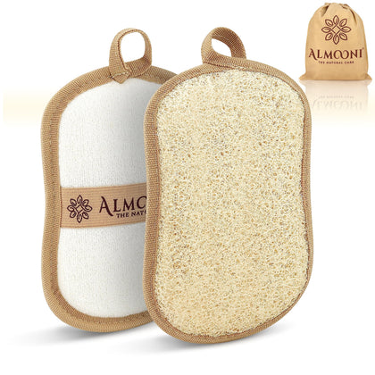 ALMOONI Natural Loofah Body Scrubber front view