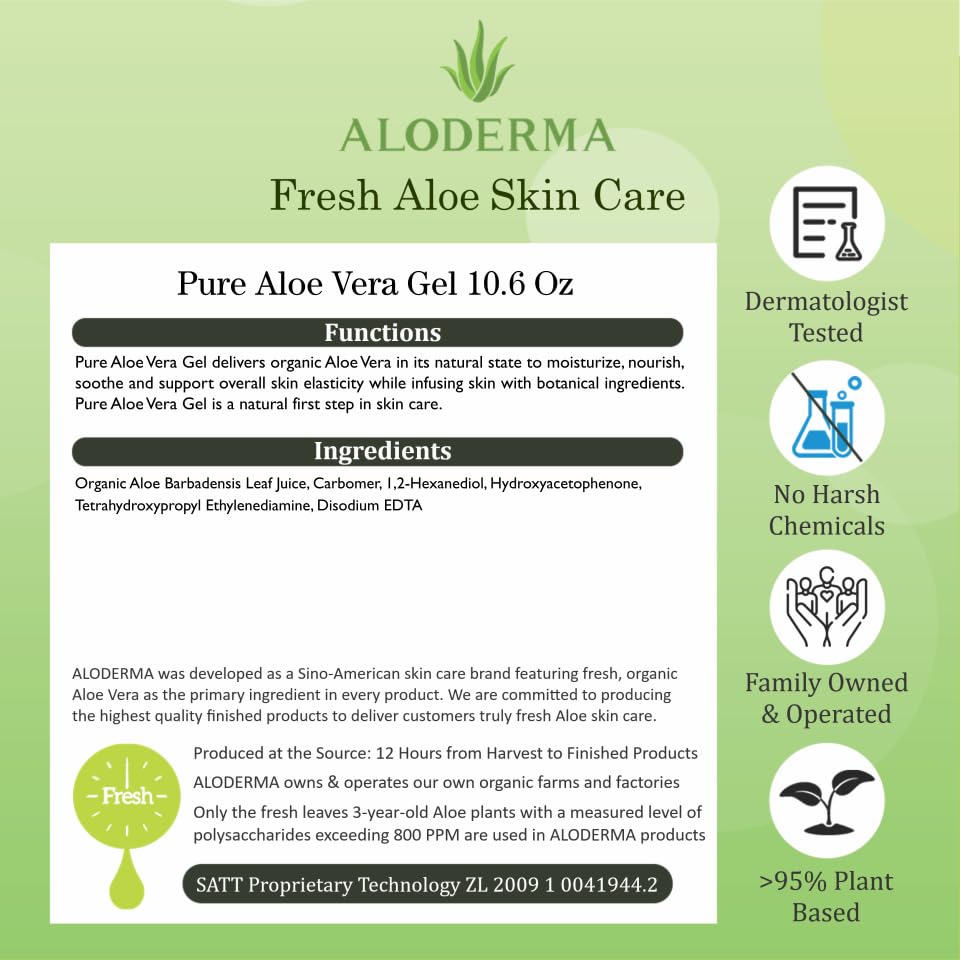 Aloderma Aloe Vera Gel in a bathroom setting
