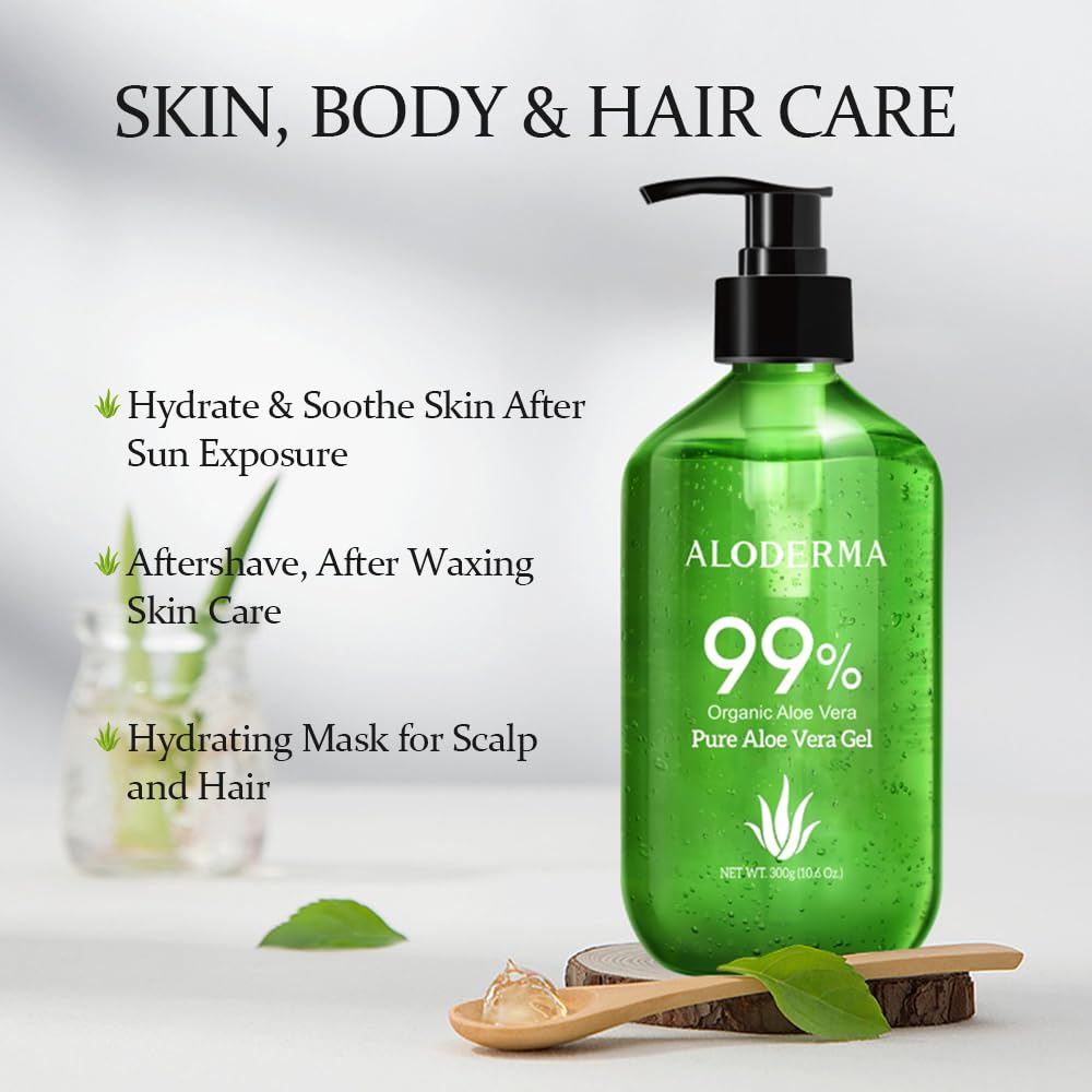 Aloderma Aloe Vera Gel on skin application