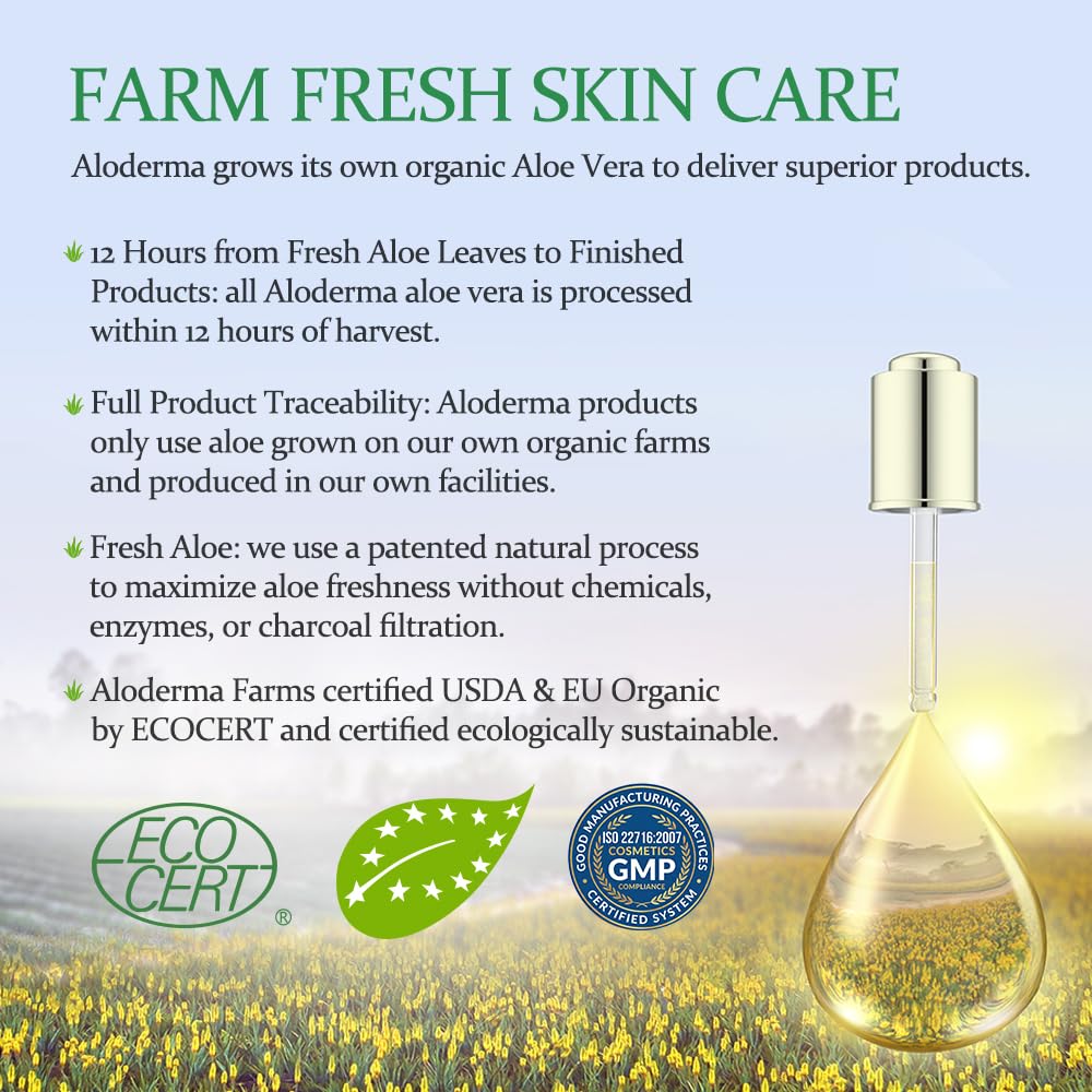 Aloderma Aloe Vera Gel pump bottle side view