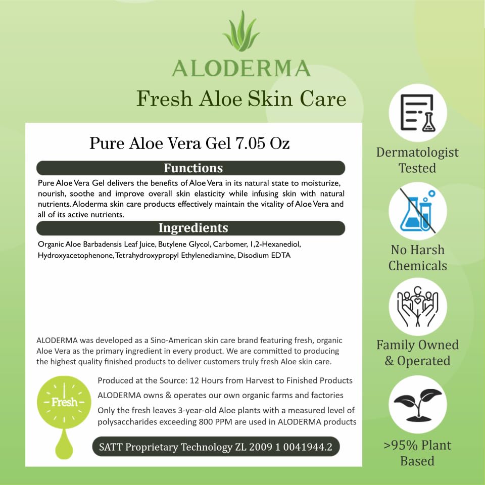 Aloderma Aloe Vera Gel with aloe plants