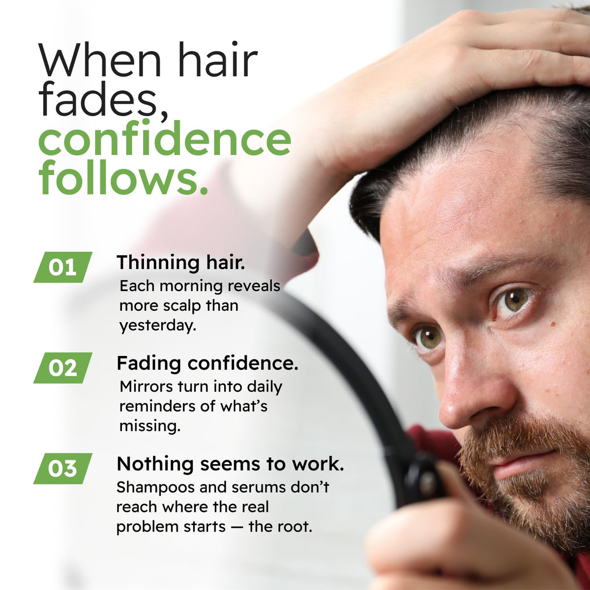 Alphainfuse Hair Serum for Men bottle side view