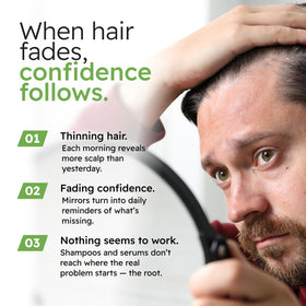 Alphainfuse Hair Serum for Men bottle side view