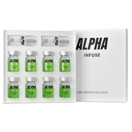 Alphainfuse Hair Serum for Men front view with packaging
