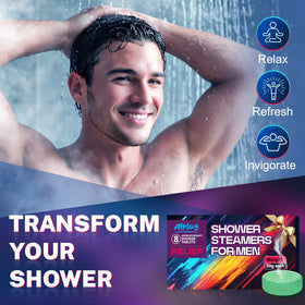 ALPLUG Shower Steamer with mint aroma on shower floor