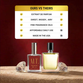ALT. FRAGRANCES Crystal No. 23 lifestyle scene with perfume bottle