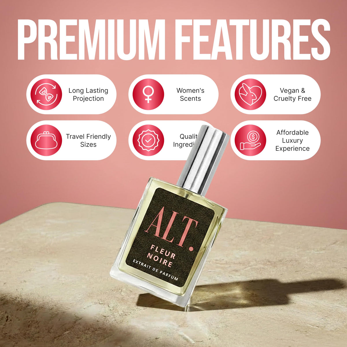 ALT. FRAGRANCES Fleur Noire 60ml perfume with packaging