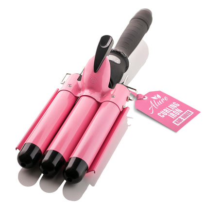 Alure Three Barrel Curling Iron Wand Hair Waver front view