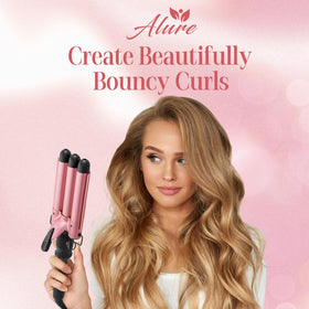 Alure Three Barrel Curling Iron Wand showing insulated barrel tips