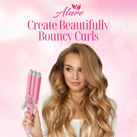 Alure Three Barrel Curling Iron Wand showing insulated barrel tips