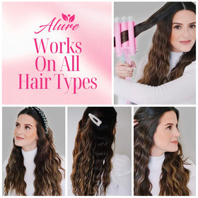 Alure Three Barrel Curling Iron Wand side view showing three barrels