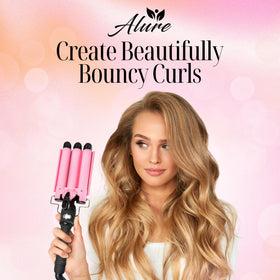 Alure Three Barrel Curling Iron with insulated barrel tips