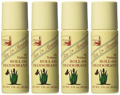 Alvera All Natural Roll-On Deodorant Aloe & Almonds front view