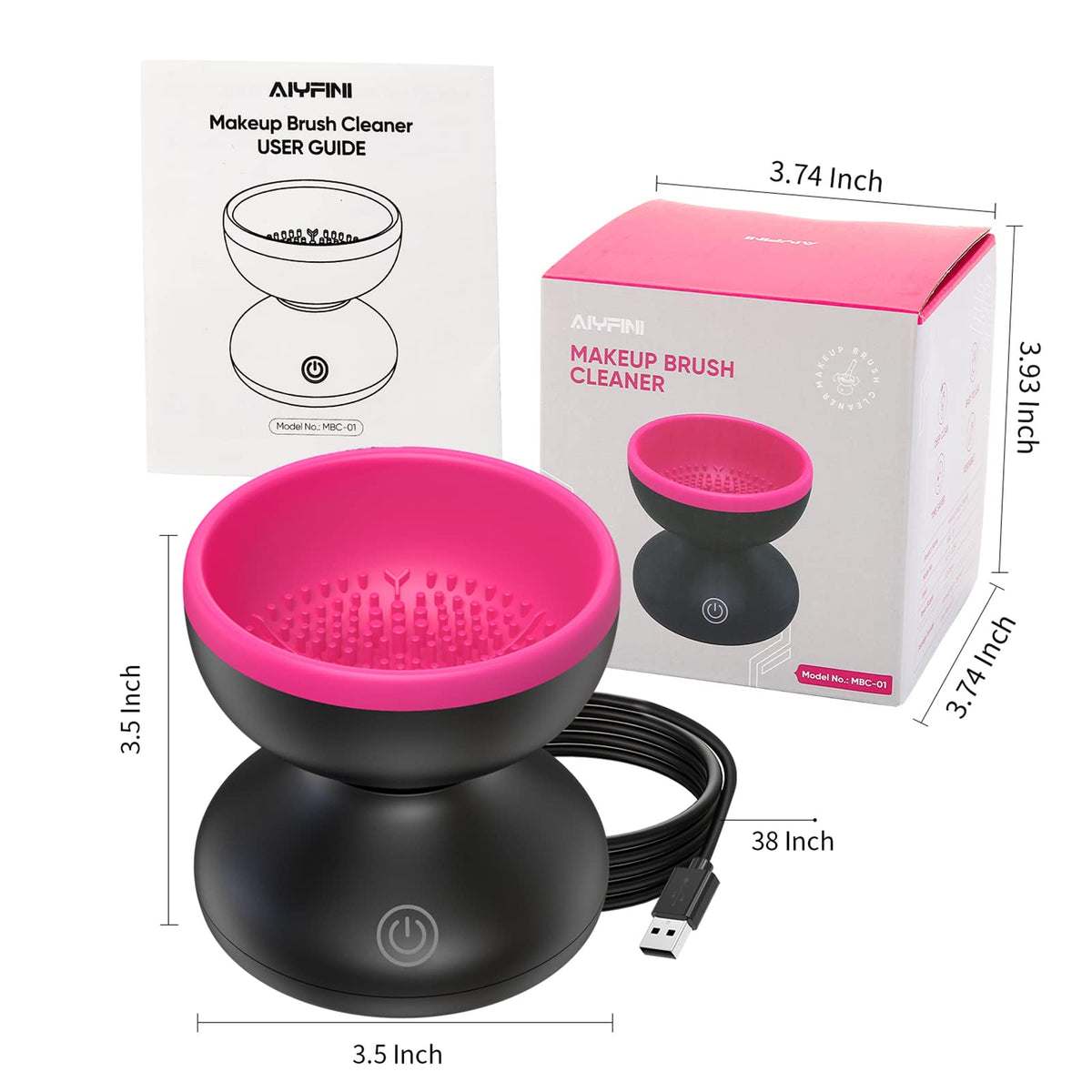 Alyfini Electric Makeup Brush Cleaner Machine with silicone bowl