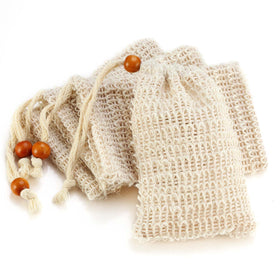 AMAHOMESA Natural Sisal Soap Saver Bag Pouch front view