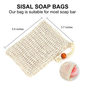 AMAHOMESA sisal soap bag hanging in bathroom
