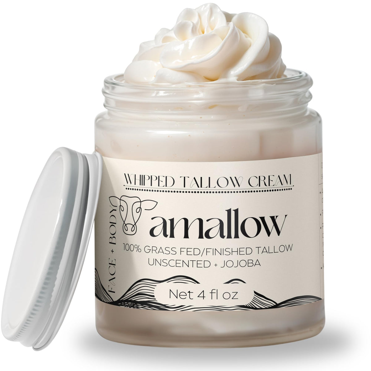 Amallow Beef Tallow Moisturiser 4 FL. oz. front view