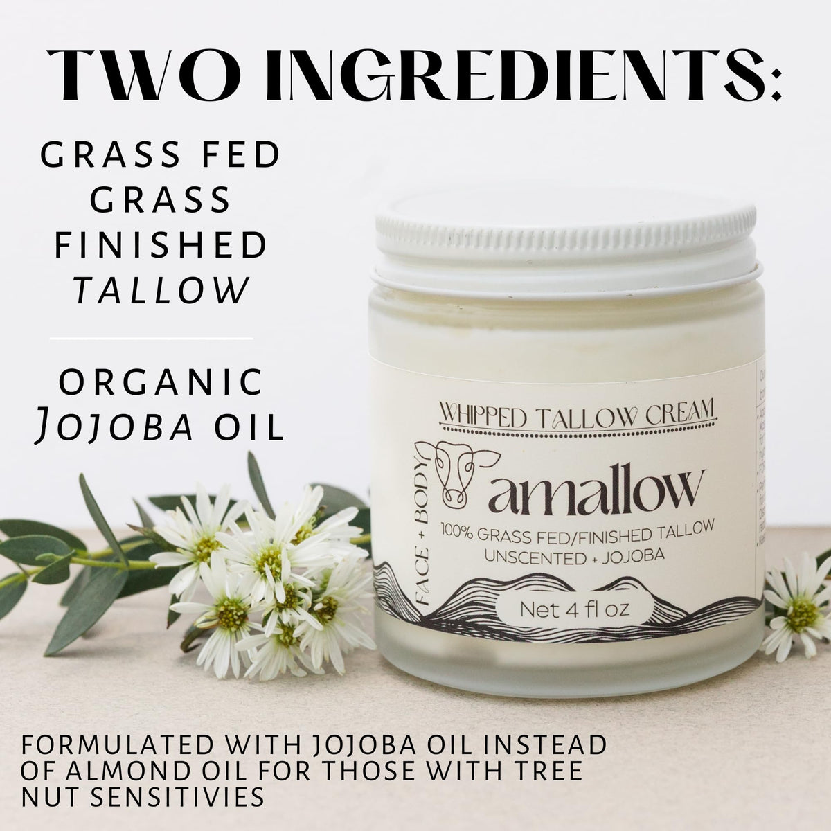 Amallow Beef Tallow Moisturiser packaging side view