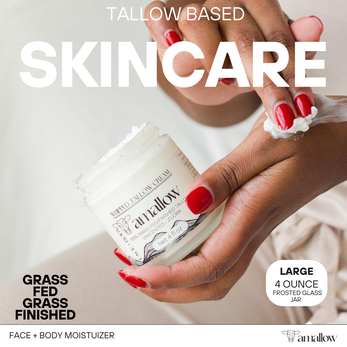 Amallow Beef Tallow Moisturiser texture close-up