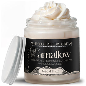 Amallow Beef Tallow Whipped Moisturiser front view 4 FL. oz. Vanilla Lavender