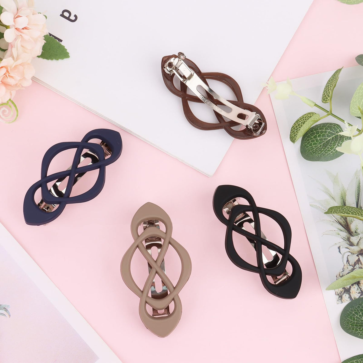 Amariver Vintage French Barrette Clips in use at a party
