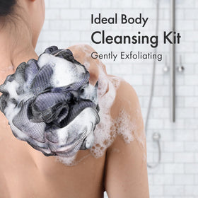 AmazerBath Charcoal Loofah Sponge in blue colour