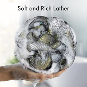 AmazerBath Charcoal Loofah Sponge in Pink front view