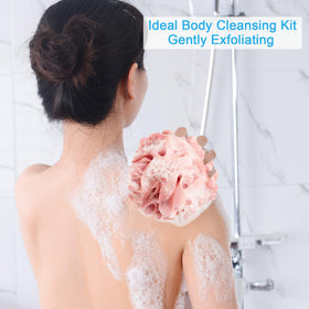 AmazerBath Loofah Sponge hanging on a shower hook