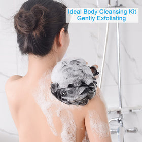 AmazerBath loofah sponge hanging on a shower hook