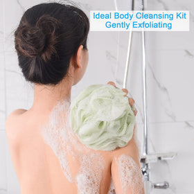 AmazerBath loofah sponge in use during a bath