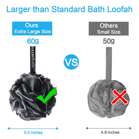 AmazerBath loofah sponge in use during a shower