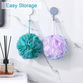 AmazerBath Loofah Sponge in use during a shower