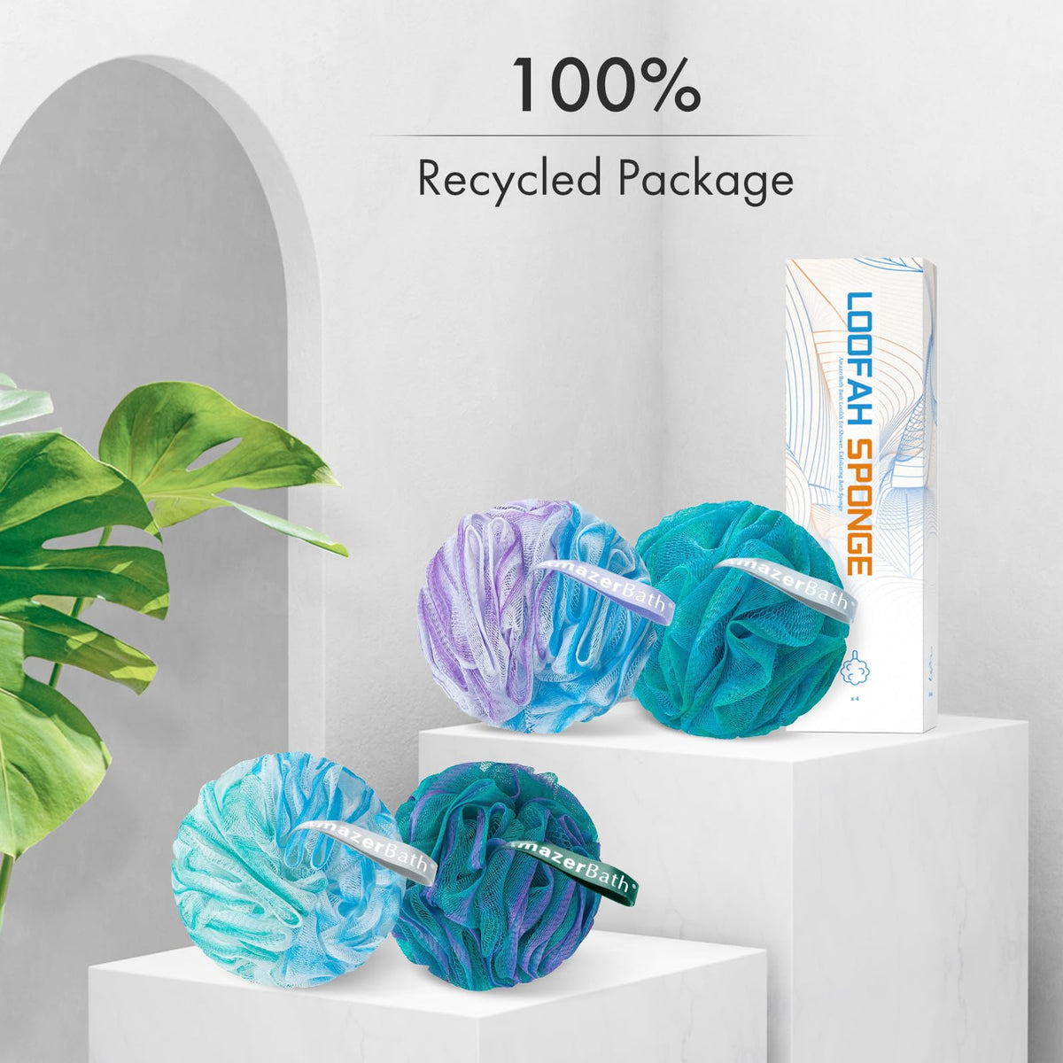 AmazerBath Loofah Sponge in various colours for selection