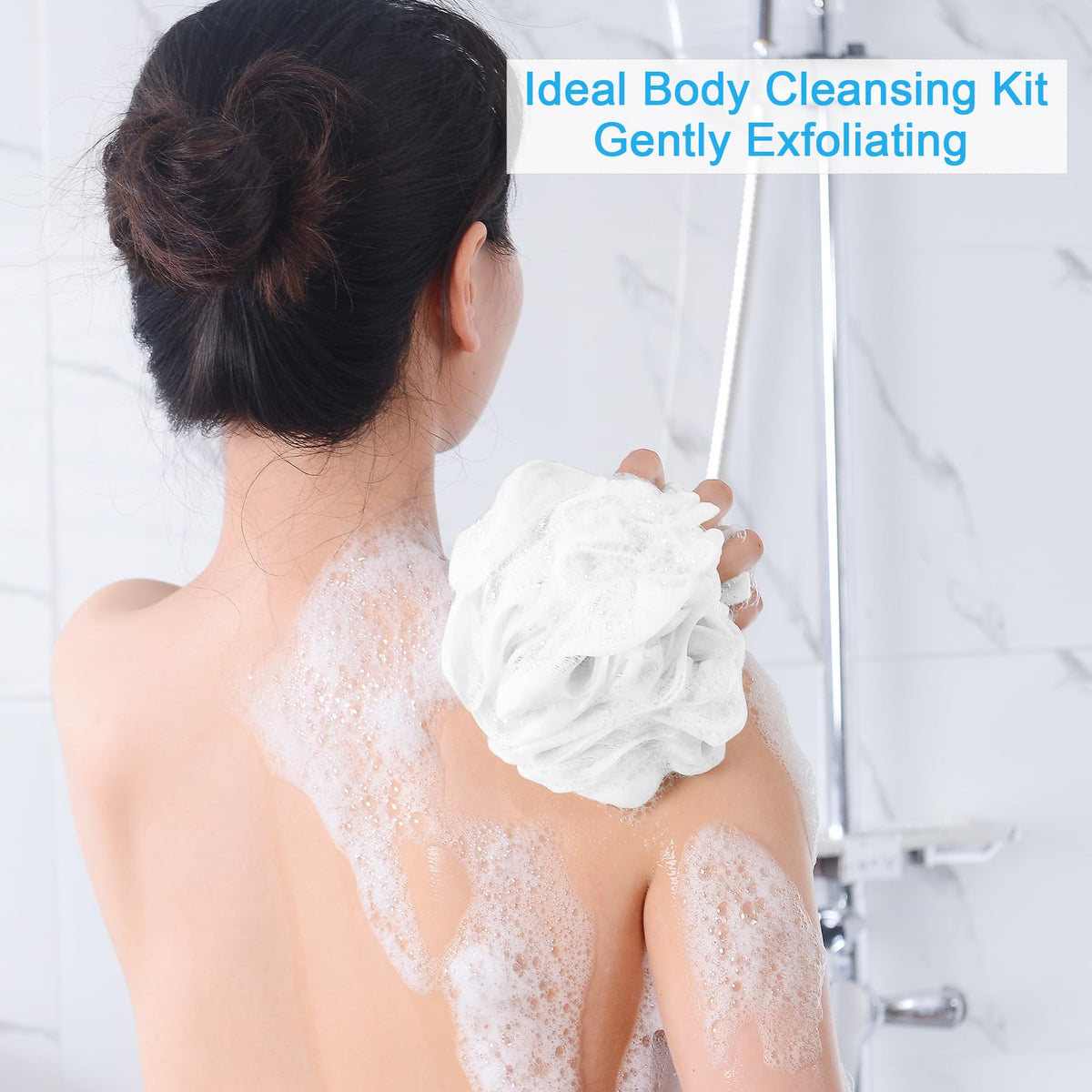 AmazerBath Loofah Sponge large size comparison with standard sponge