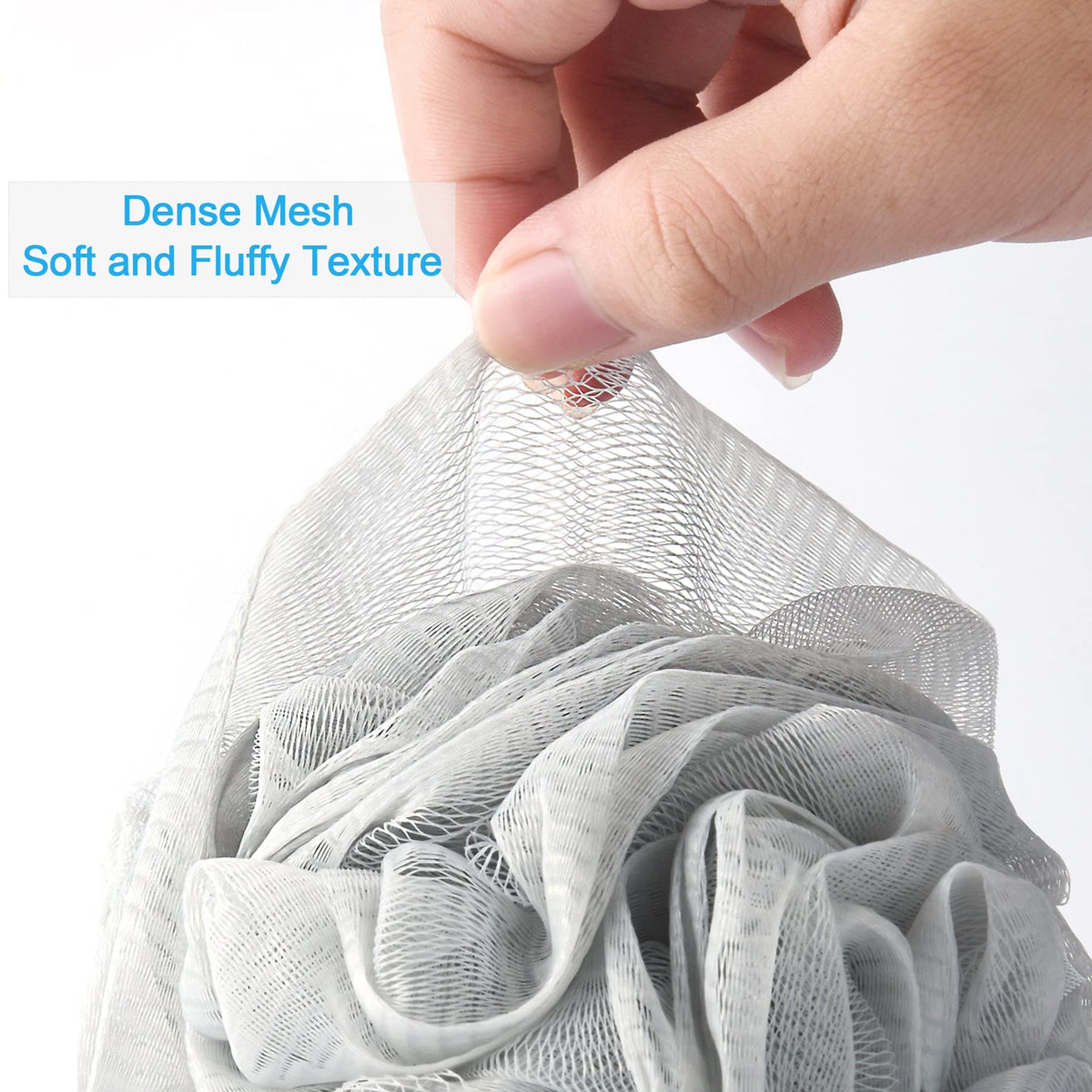 AmazerBath loofah sponge set arranged neatly