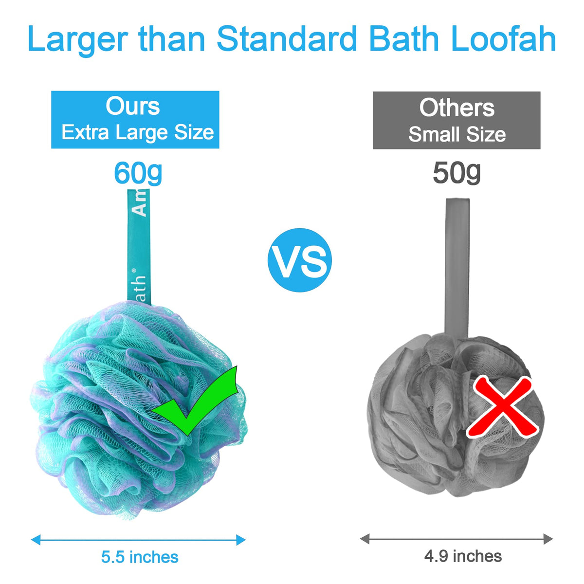 AmazerBath Loofah Sponge set displayed in a gift box