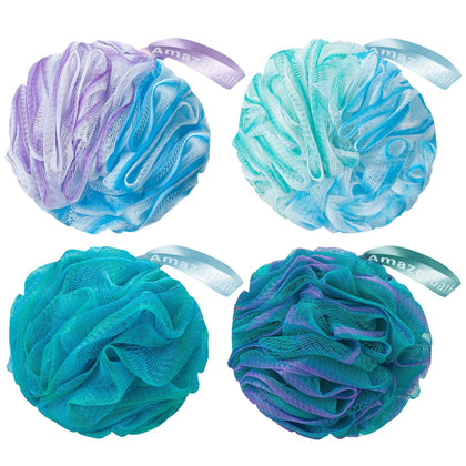 AmazerBath Loofah Sponge Set of 4 in assorted colours