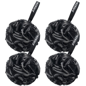 AmazerBath Loofah Sponge Set of 4 in black colour