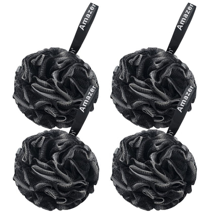 AmazerBath Loofah Sponge Set of 4 in black colour