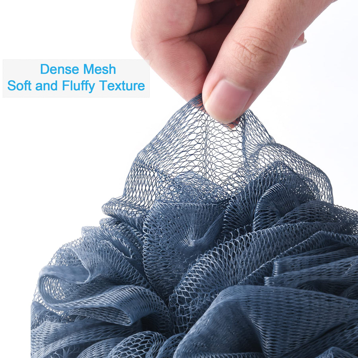 AmazerBath loofah sponge showing dense mesh for foaming