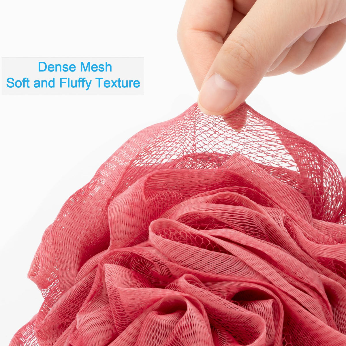 AmazerBath Loofah Sponge showing its strong knotting design