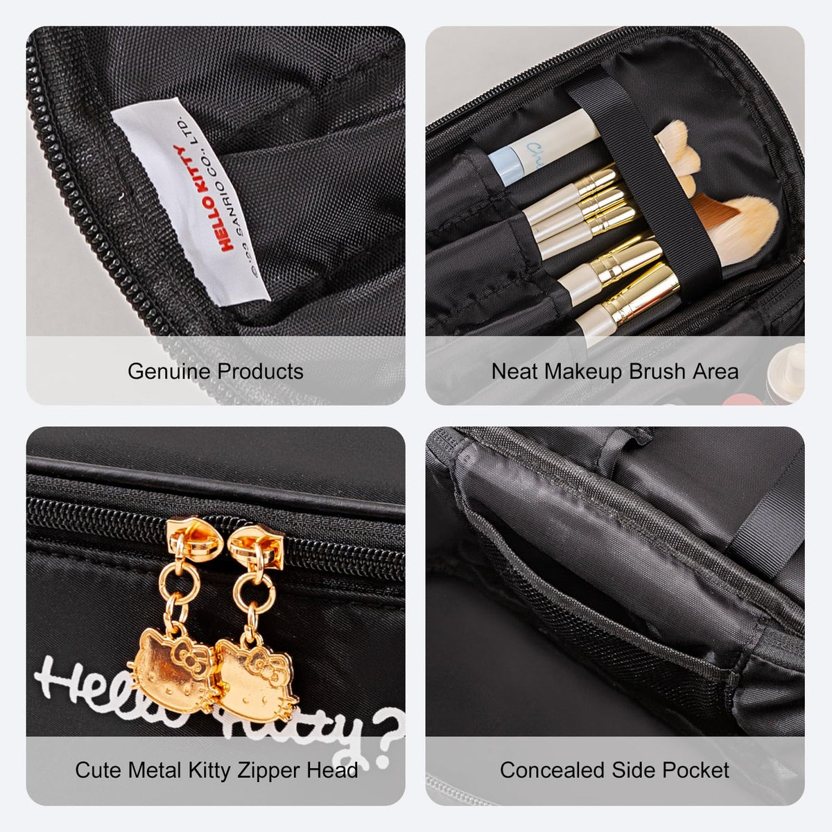 AmBealla Large Waterproof Makeup Bag packed and ready for travel