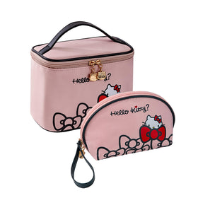 AmBealla Travel Makeup Bag front view in pink
