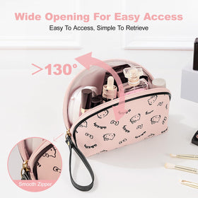 AmBealla Travel Makeup Bag inner pockets designed for cosmetics