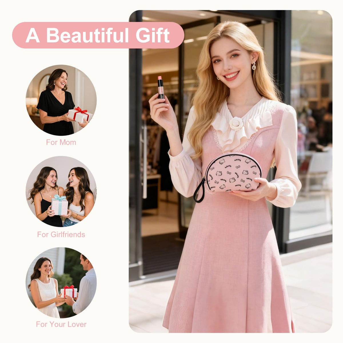 AmBealla Travel Makeup Bag open view demonstrating spacious interior