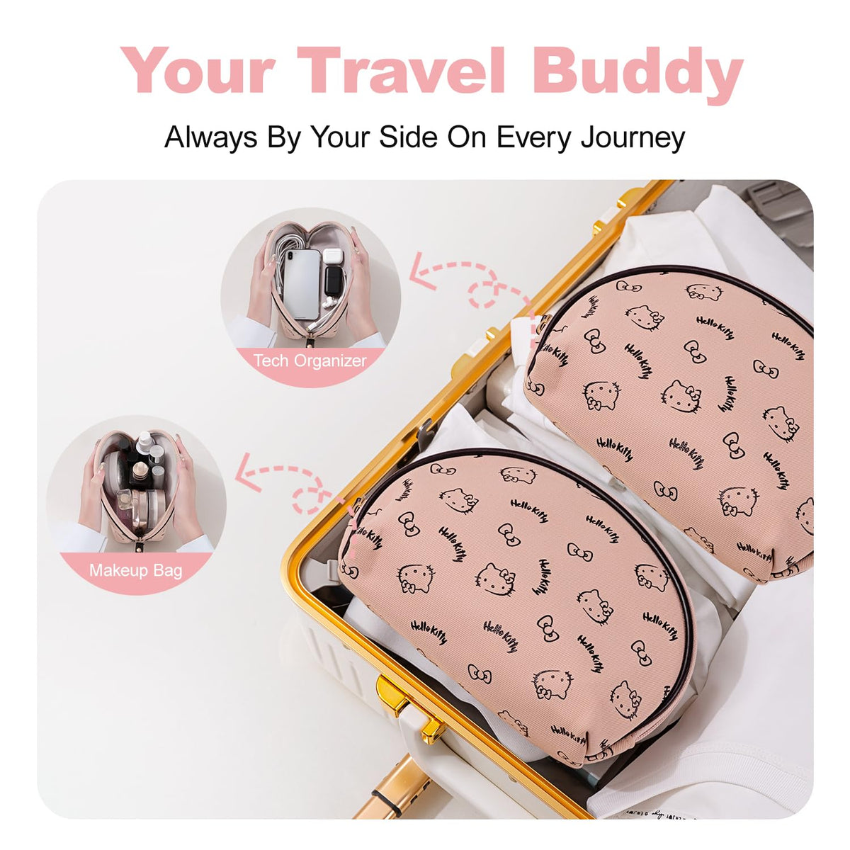 AmBealla Travel Makeup Bag packaging display
