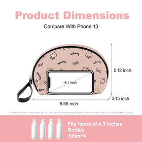 AmBealla Travel Makeup Bag side view showcasing separate brushes compartment